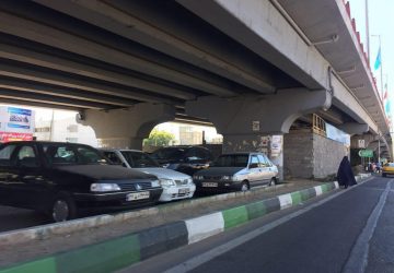 دیوار کشی پلیس راهور رشت زیر پل تقاطع گاز