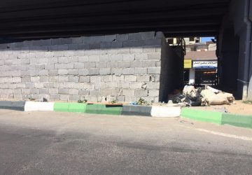 دیوار کشی پلیس راهور رشت زیر پل تقاطع گاز