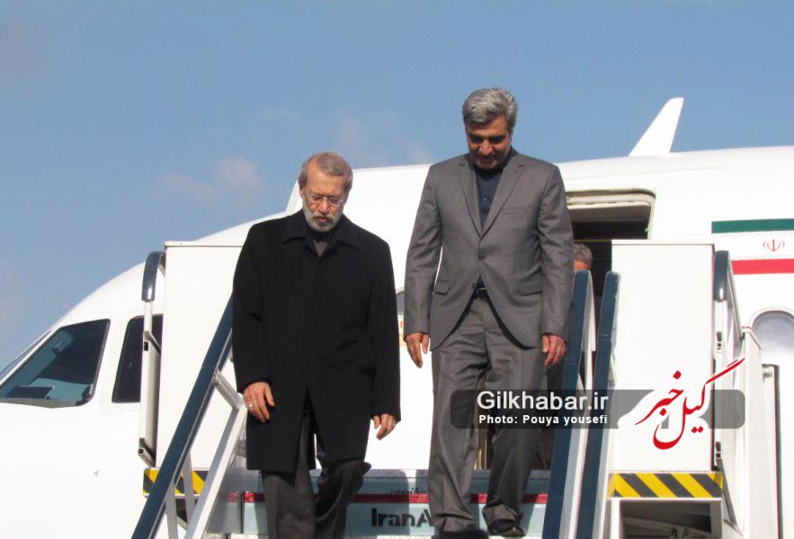 اختصاصی/ گزارش تصویری ورود رئیس مجلس شورای اسلامی به فرودگاه سردار جنگل رشت