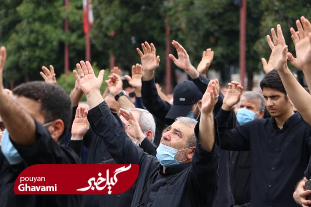 گزارش تصویری عاشورای حسینی در رشت + اقامه نماز ظهر عاشورا