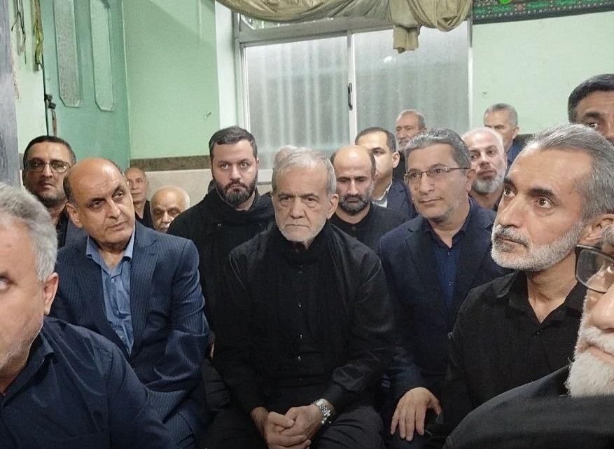 حضور رئیس جمهور در مراسم ختم پدر نماینده رشت و خمام در مجلس