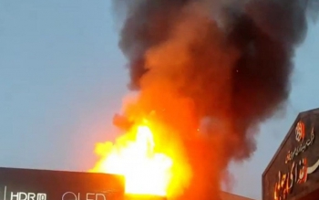 آتش سوزی در آسانسور پل عابر پیاده پارک دانشجو رشت+فیلم